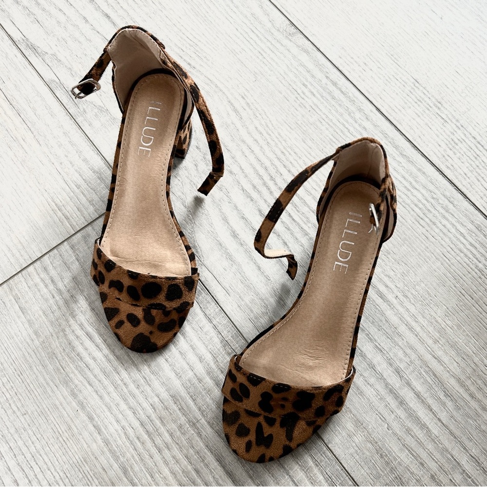 Leopard Print Heels Short Heels